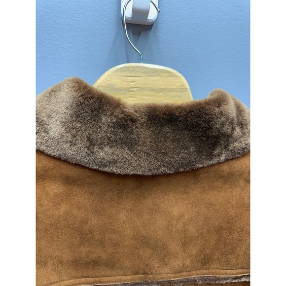 Aston New York Genuine Shearling Suede Jacket – Men's 44 – Gold – New With Tags - Picture 14 of 15